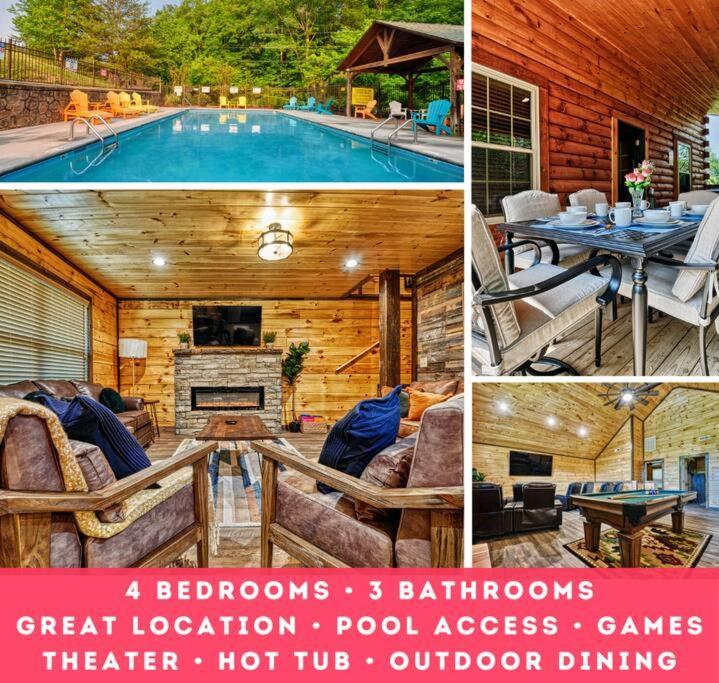 Adventure Retreat/Cabin/Pool+Hot Tub/Game Room+Theater Sevierville Esterno foto